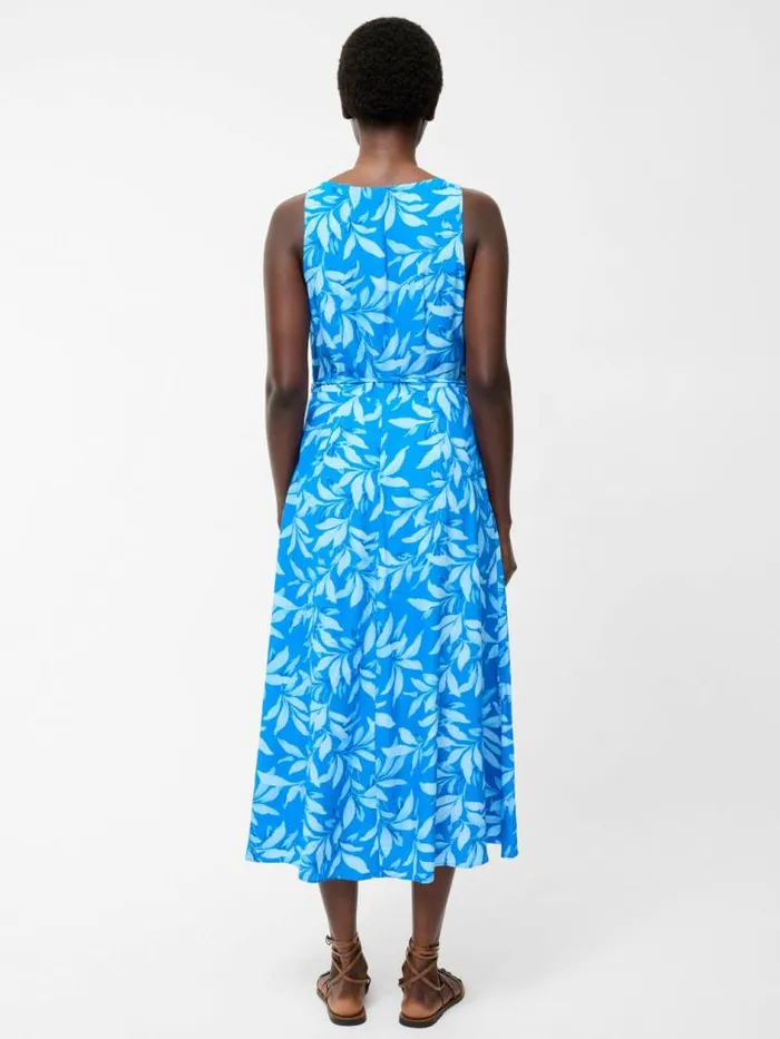 French Connection Avalina V Neck Sleeveless Midi Dress Blue Sea Star Women Dresses
