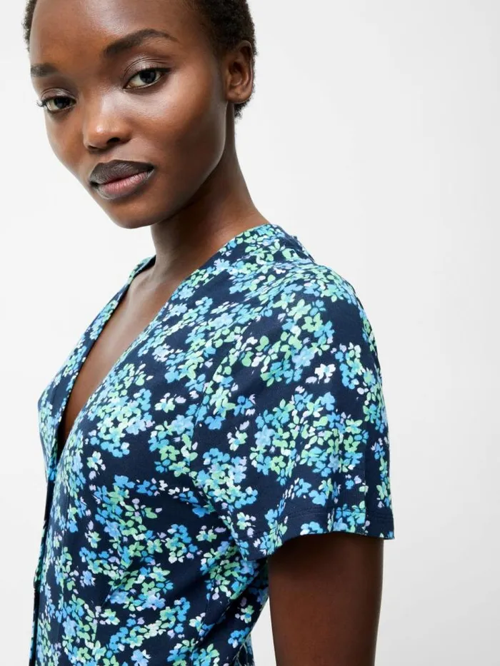 French Connection Benedetta Flippy Dress Midnight Blue Women Dresses