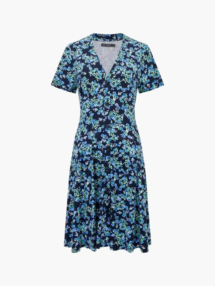 French Connection Benedetta Flippy Dress Midnight Blue Women Dresses