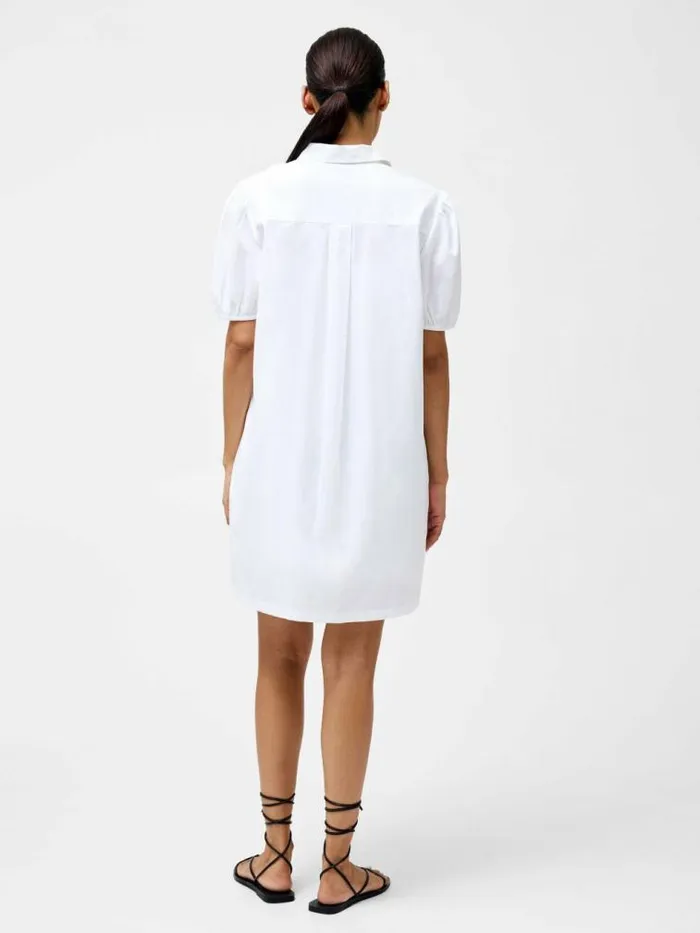 French Connection Cambria Cotton Embroidered Shirt Dress Linen White Women Dresses