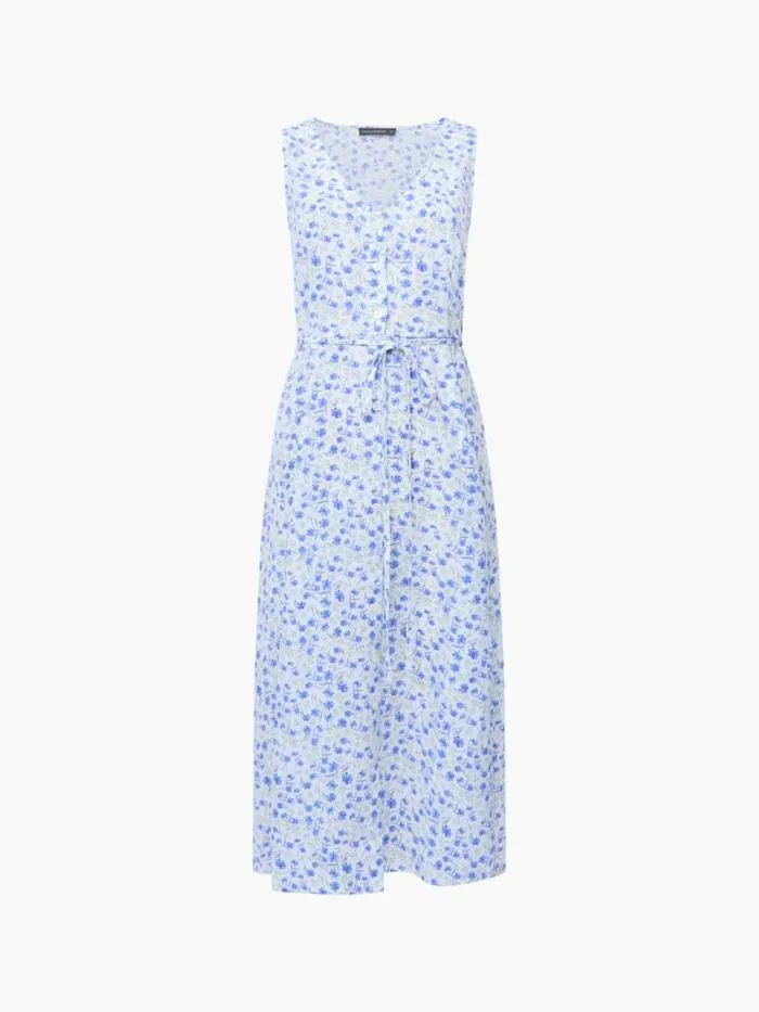 French Connection Camille VNeck Sleeveless Dress Summer White Women Dresses