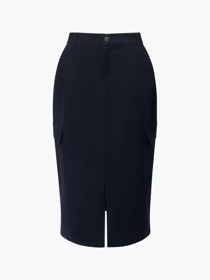 French Connection Cargo Midi Skirt Black Women Skirts