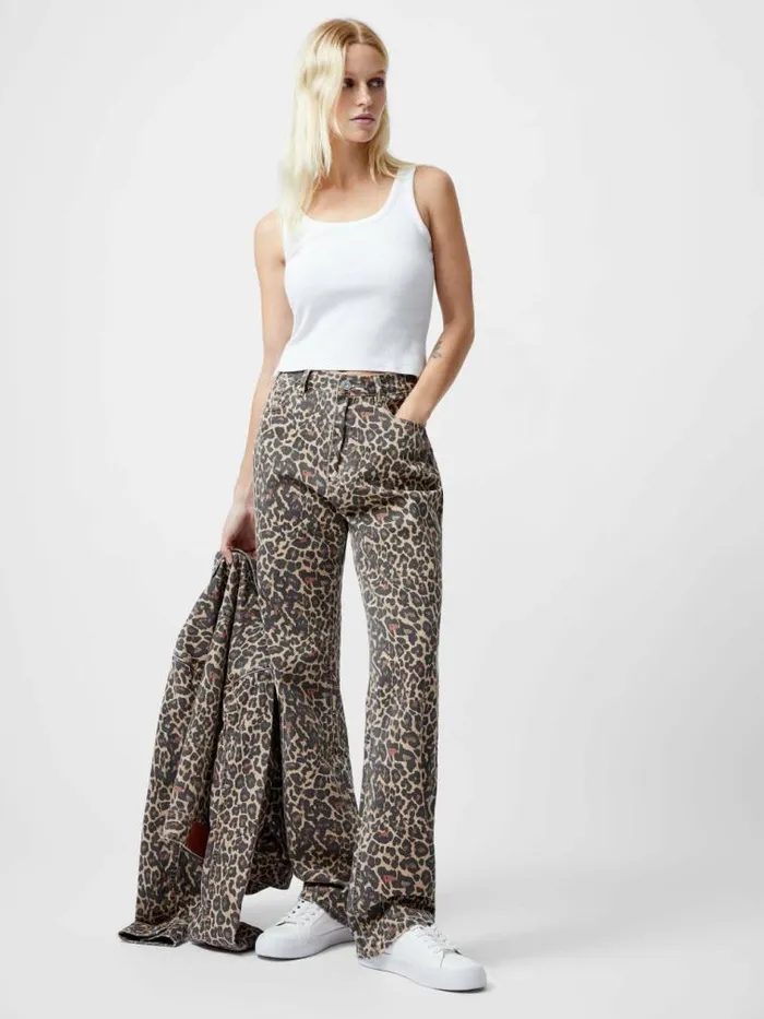 French Connection Charlie Leopard Print Straight Leg Jeans Leopard Sand Multi Women Trousers French Connection Charlie Leopard Print Straight Leg Jeans Leopard Sand Multi Women Trousers