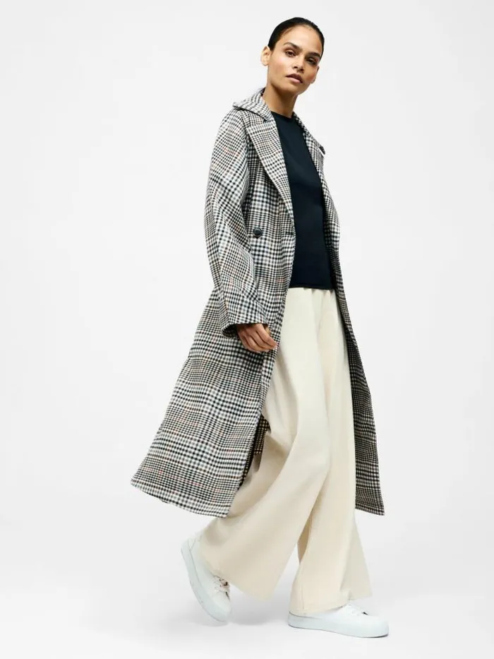 French Connection Check Trench Coat Multi Women Coats and Jackets