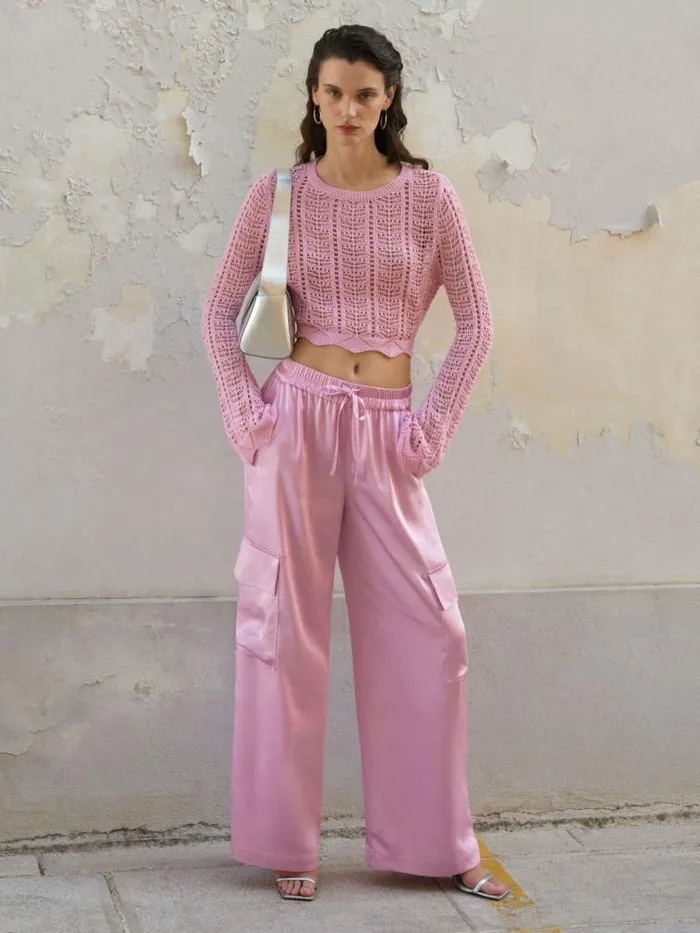 French Connection Chloetta Recycled Cargo Trousers Strawberry Shake Women Trousers French Connection Chloetta Recycled Cargo Trousers Strawberry Shake Women Trousers