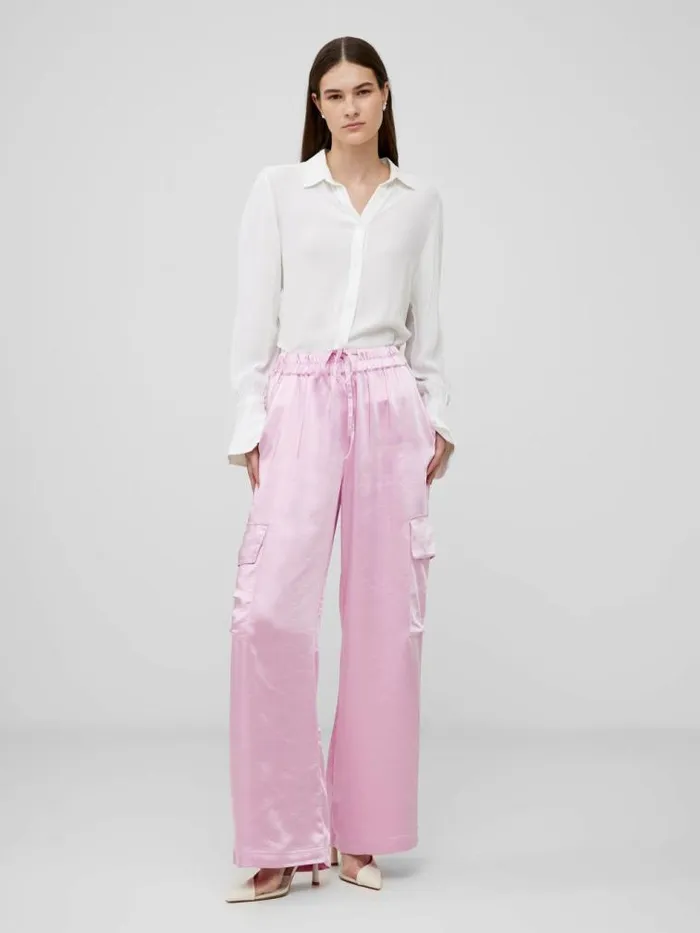 French Connection Chloetta Recycled Cargo Trousers Strawberry Shake Women Trousers