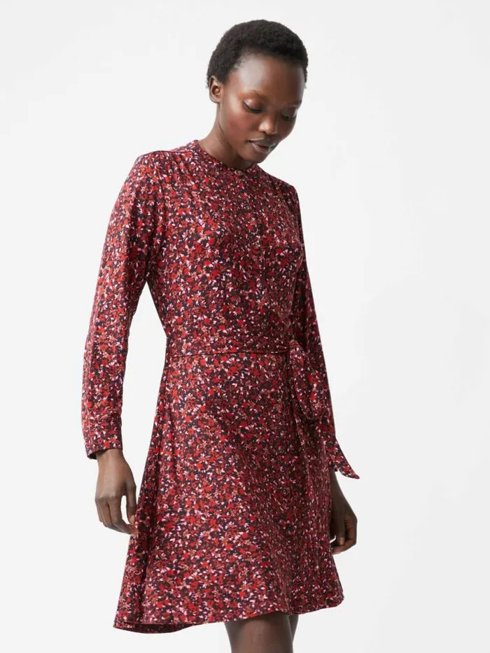 French Connection Clara Henley Jersey Floral Shirt Dress Blackout Multi Women Dresses French Connection Clara Henley Jersey Floral Shirt Dress Blackout Multi Women Dresses