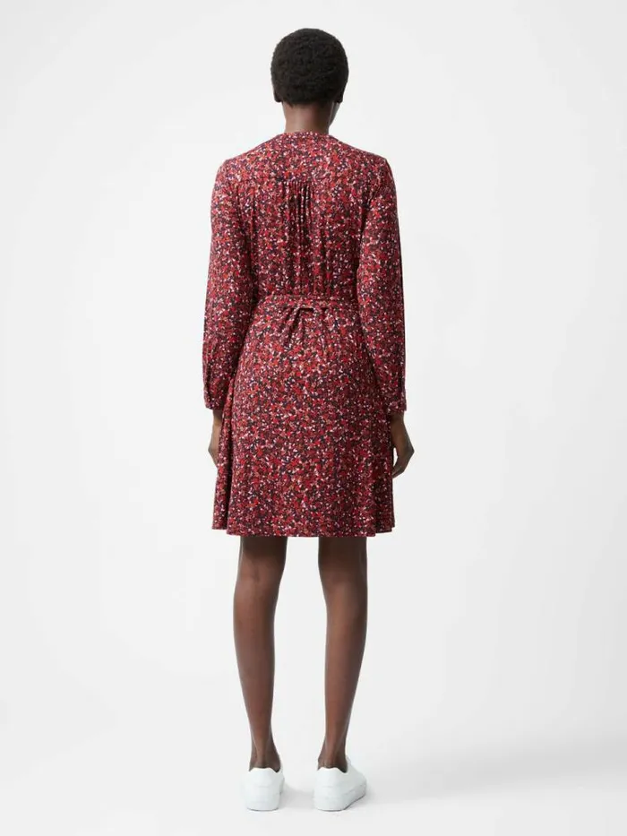 French Connection Clara Henley Jersey Floral Shirt Dress Blackout Multi Women Dresses