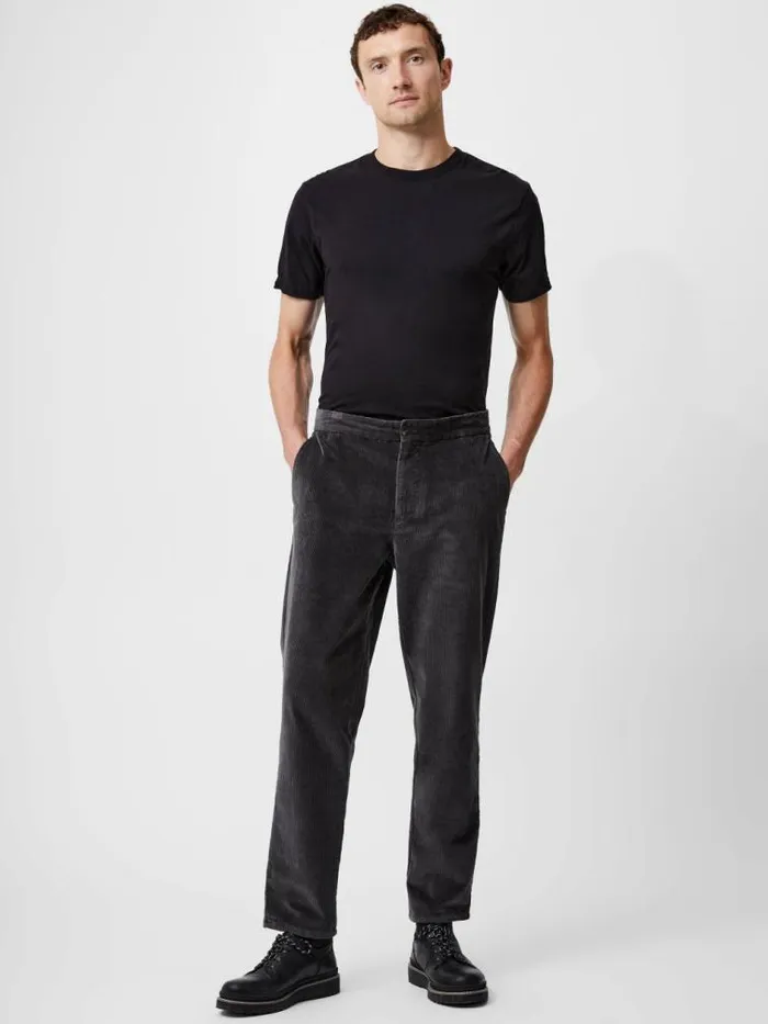 French Connection Corduroy Stretch Band Trousers Dark Grey Men Trousers