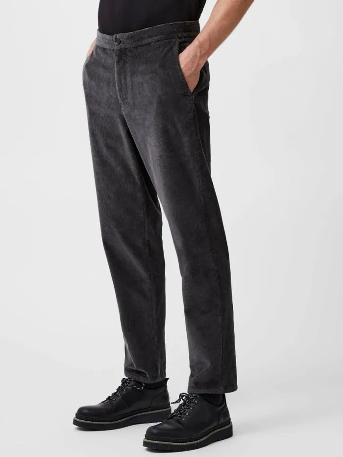 French Connection Corduroy Stretch Band Trousers Dark Grey Men Trousers
