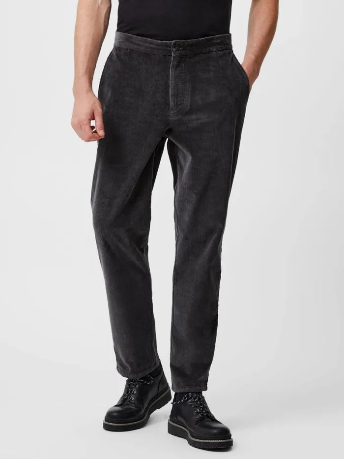 French Connection Corduroy Stretch Band Trousers Dark Grey Men Trousers
