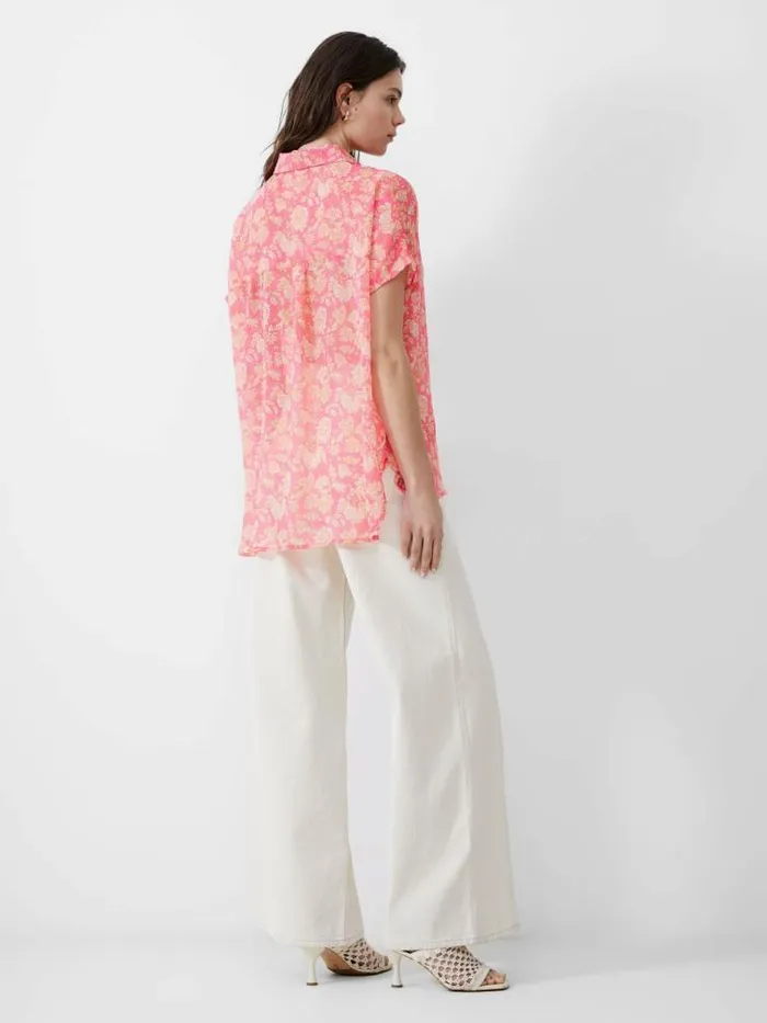 French Connection Cosette Popover Shirt Camellia Women Tops