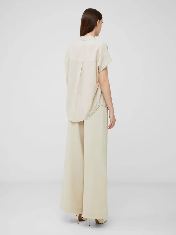 French Connection Crepe Light Recycled Popover Shirt Silver Lining Women Tops