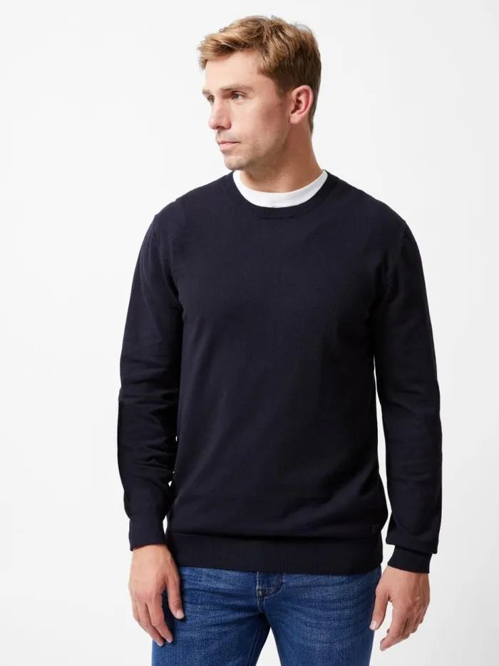 French Connection Crew Neck Knit Jumper Navy Men Knitwear