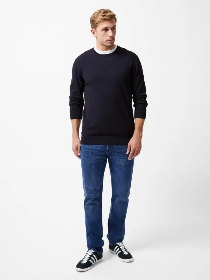 French Connection Crew Neck Knit Jumper Navy Men Knitwear