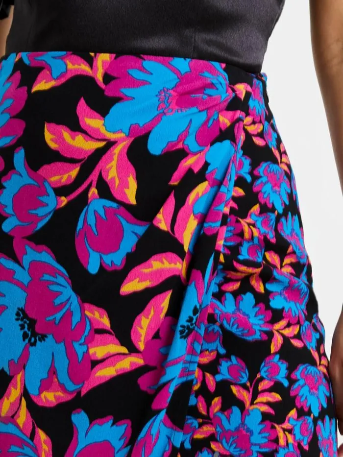 French Connection Darla Eco Anita Midi Skirt Black Multi Women Skirts