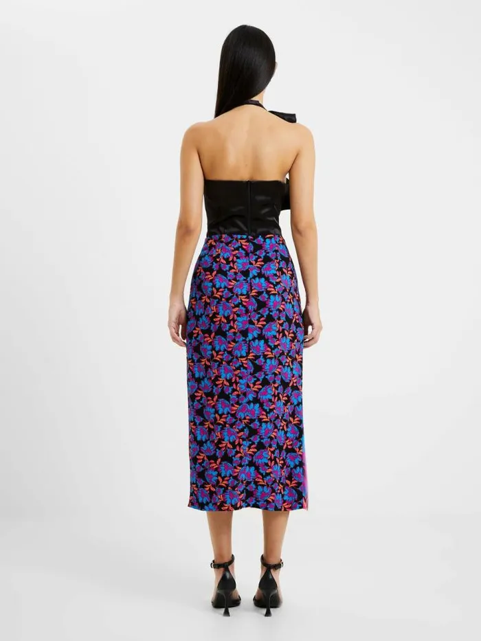 French Connection Darla Eco Anita Midi Skirt Black Multi Women Skirts
