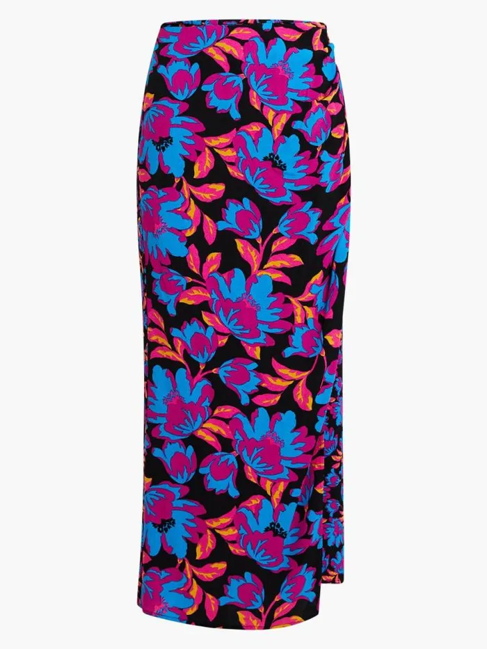 French Connection Darla Eco Anita Midi Skirt Black Multi Women Skirts