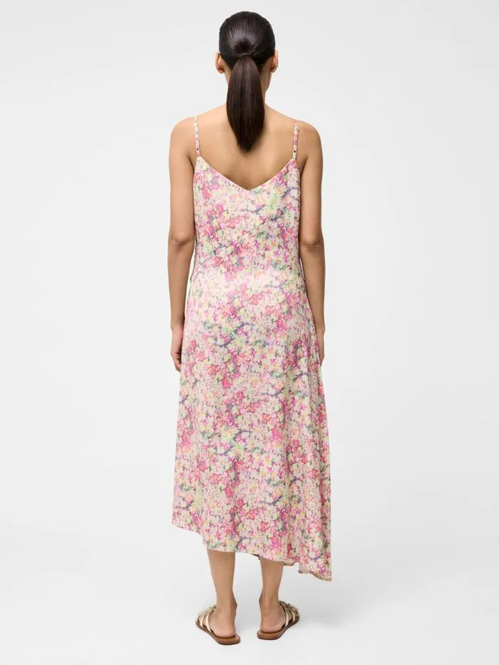 French Connection Donna Hammered Satin Asymmetric Dress Strawberry Shake Women Dresses