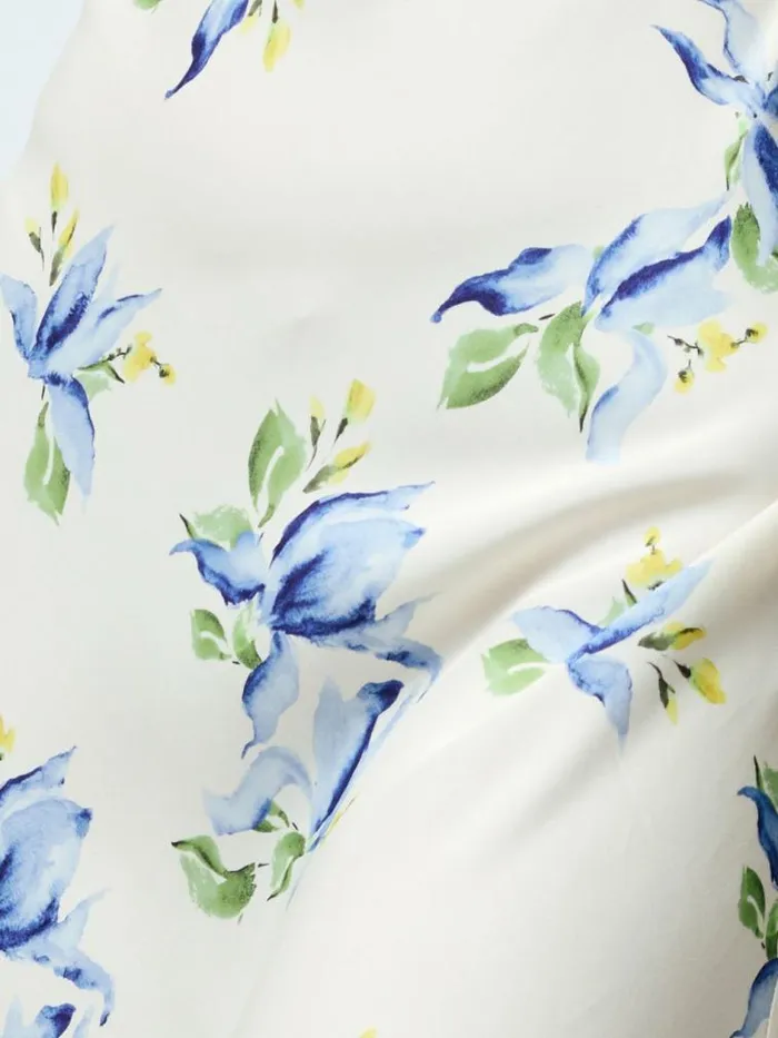 French Connection Ennis Vivian Eco Satin Midaxi Dress Pale Iris Multi Women Dresses
