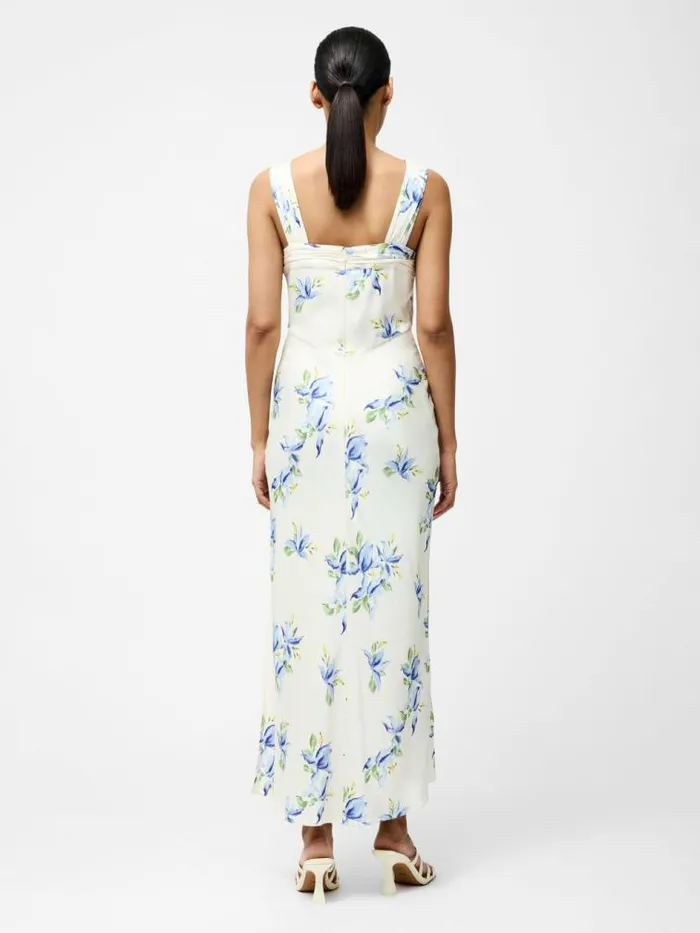 French Connection Ennis Vivian Eco Satin Midaxi Dress Pale Iris Multi Women Dresses