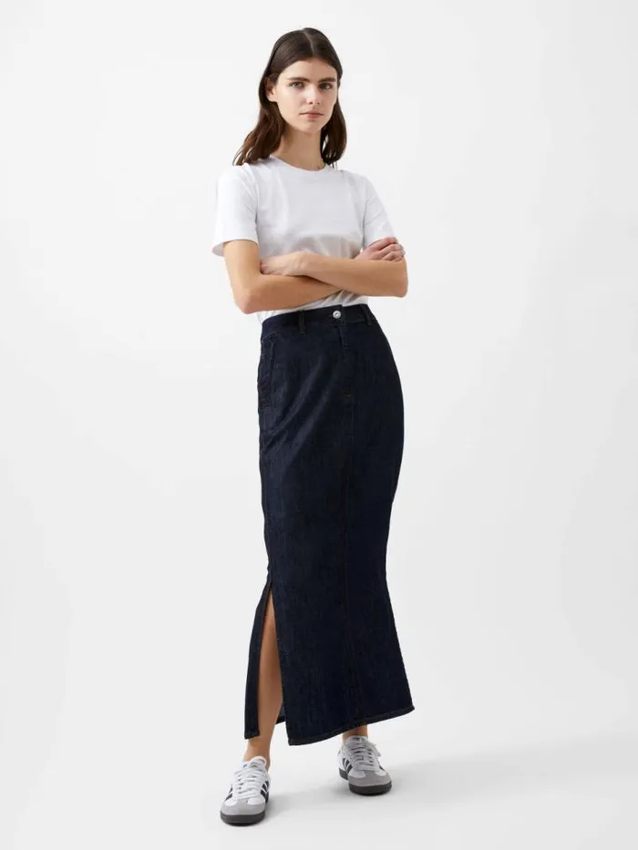 French Connection Finley Denim Maxi Skirt Indigo Women Skirts