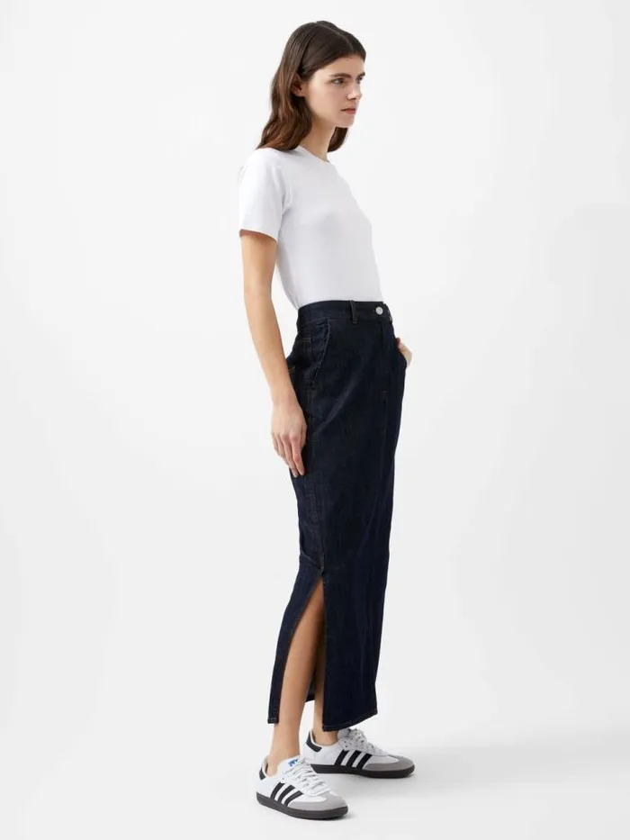 French Connection Finley Denim Maxi Skirt Indigo Women Skirts