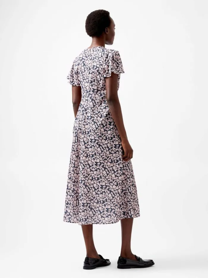 French Connection Fleure Tea Dress Navypink Women Dresses