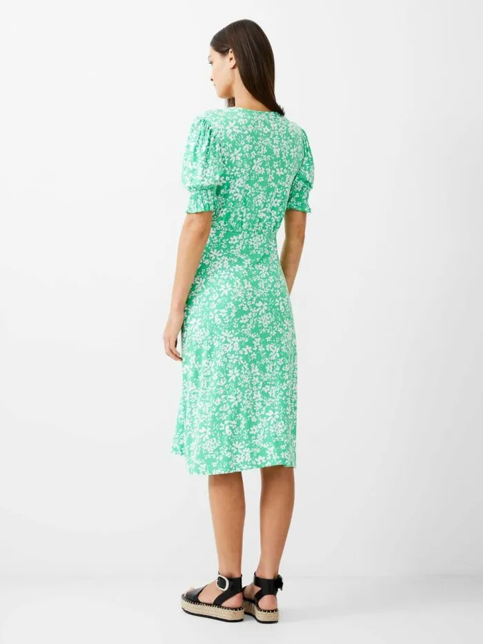 French Connection Florale ButtonThrough Midi Dress Poise Greenwhite Women Dresses