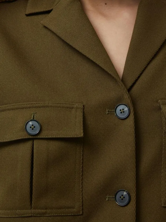 French Connection Florence Twill Waistcoat Khaki Women Tops