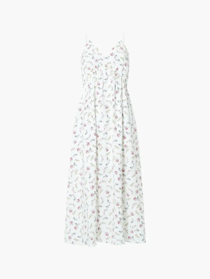 French Connection Floriana Faron Drape Sundress Summer White Multi Women Dresses