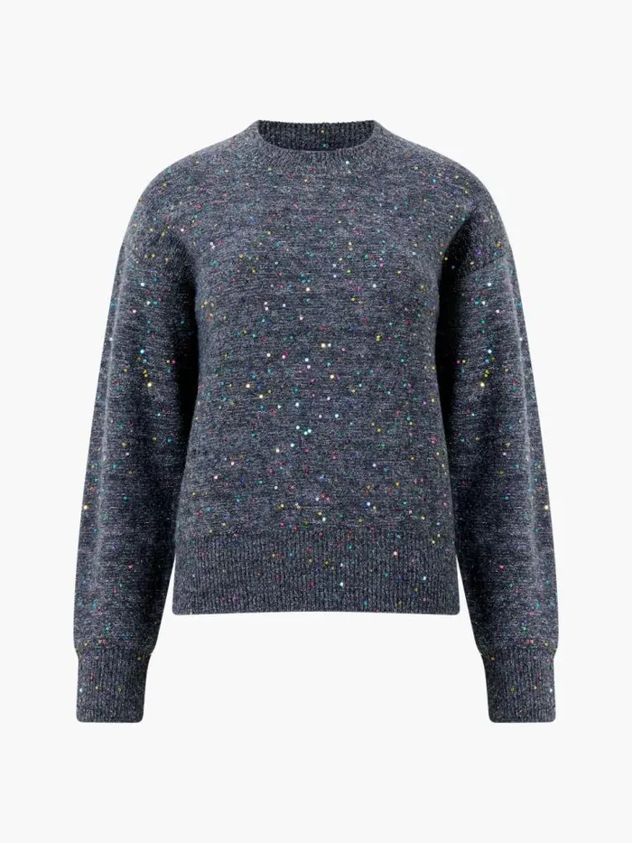French Connection Janet Sequins Soft Jumper Grey Women Jumpers and Cardigans