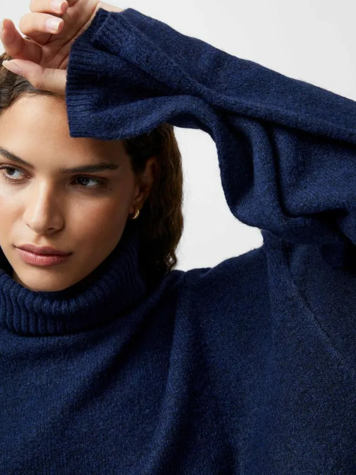 French Connection Kezia Recycled Roll Neck Jumper Marine Women Jumpers and Cardigans French Connection Kezia Recycled Roll Neck Jumper Marine Women Jumpers and Cardigans