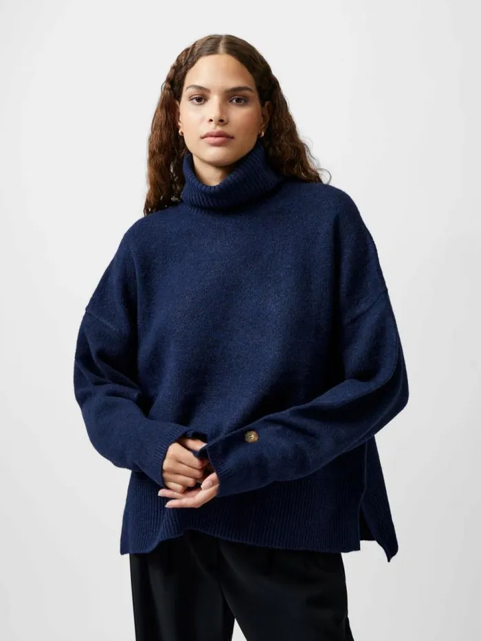 French Connection Kezia Recycled Roll Neck Jumper Marine Women Jumpers and Cardigans