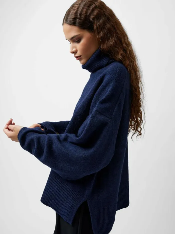 French Connection Kezia Recycled Roll Neck Jumper Marine Women Jumpers and Cardigans