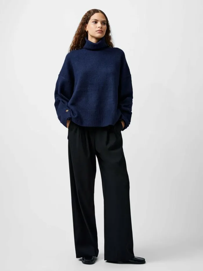 French Connection Kezia Recycled Roll Neck Jumper Marine Women Jumpers and Cardigans