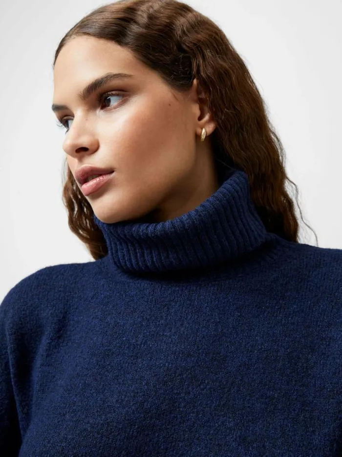 French Connection Kezia Recycled Roll Neck Jumper Marine Women Jumpers and Cardigans