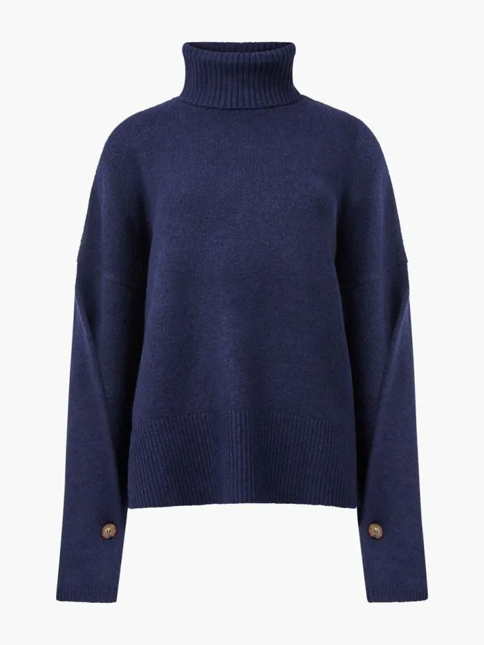 French Connection Kezia Recycled Roll Neck Jumper Marine Women Jumpers and Cardigans