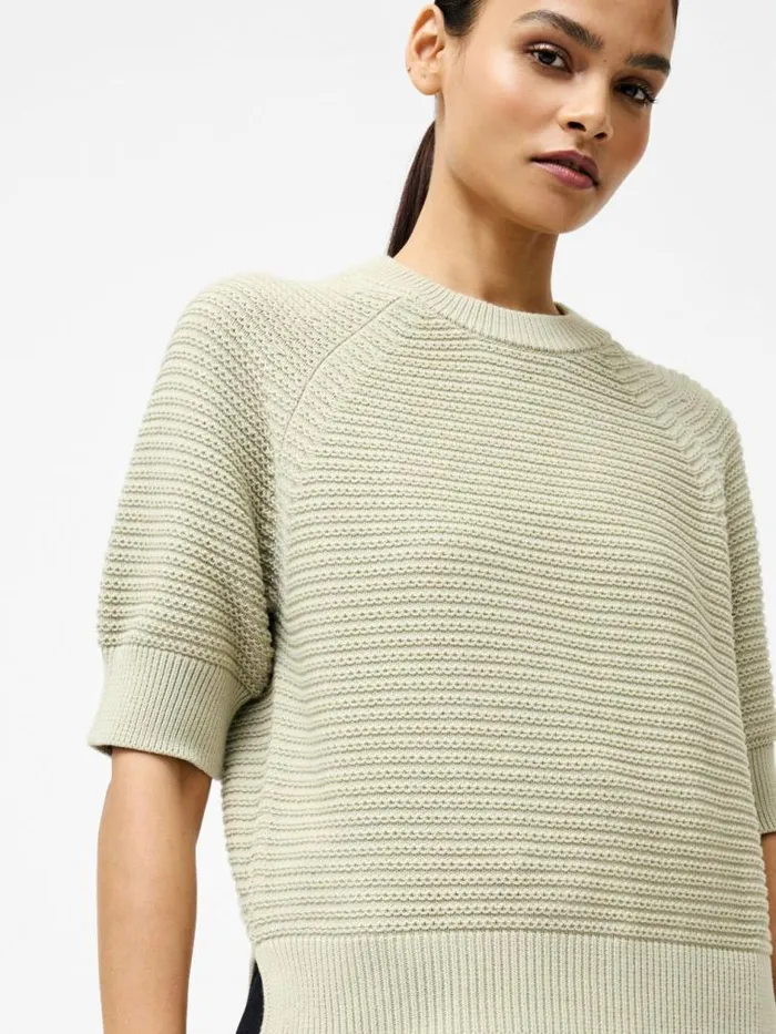 French Connection Lily Crew Neck Short Sleeve Jumper Pistachio Green Women Jumpers and Cardigans French Connection Lily Crew Neck Short Sleeve Jumper Pistachio Green Women Jumpers and Cardigans