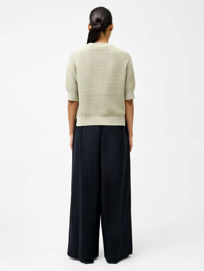 French Connection Lily Crew Neck Short Sleeve Jumper Pistachio Green Women Jumpers and Cardigans