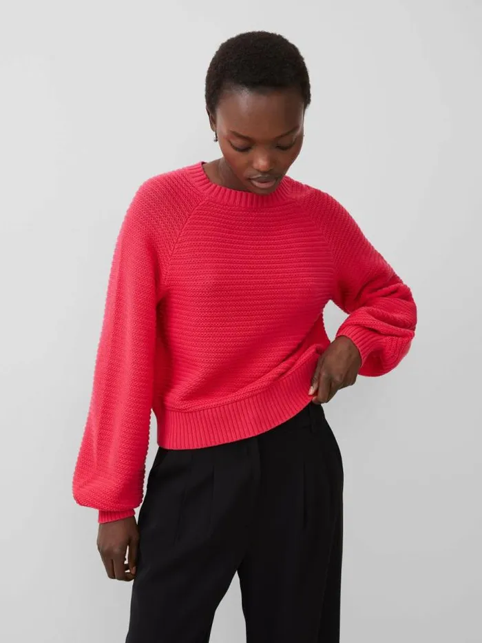 French Connection Lily Mozart Jumper Raspberry Sorbet Women Jumpers and Cardigans