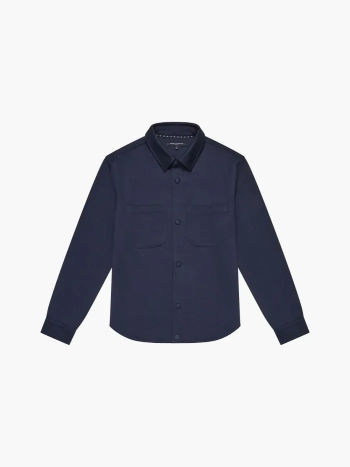 French Connection Long Sleeve Stretch Overshirt Navy Men Shirts