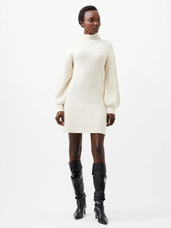 French Connection Myla Babysoft Mini Dress Classic Cream Women Dresses