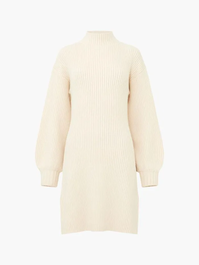 French Connection Myla Babysoft Mini Dress Classic Cream Women Dresses