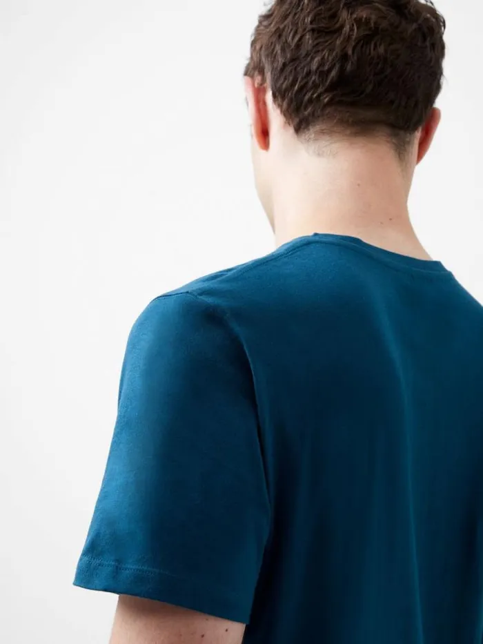 French Connection Organic Cotton TShirt Teal Blue Men TShirts and Polo Shirts