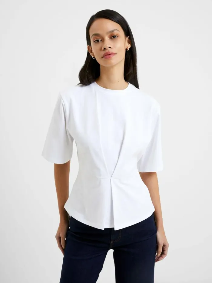 French Connection Pearl Top Linen White Women Tops