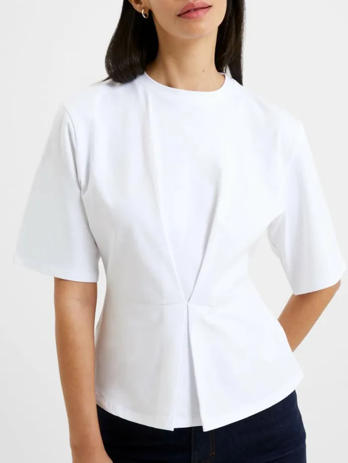 French Connection Pearl Top Linen White Women Tops