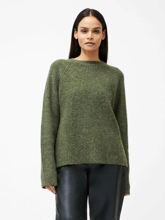 French Connection Raglan Sleeve Jumper Dk Khaki Women Jumpers and Cardigans