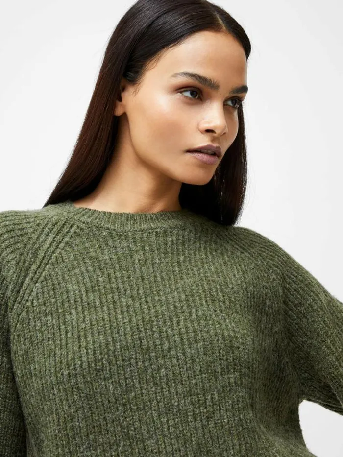 French Connection Raglan Sleeve Jumper Dk Khaki Women Jumpers and Cardigans