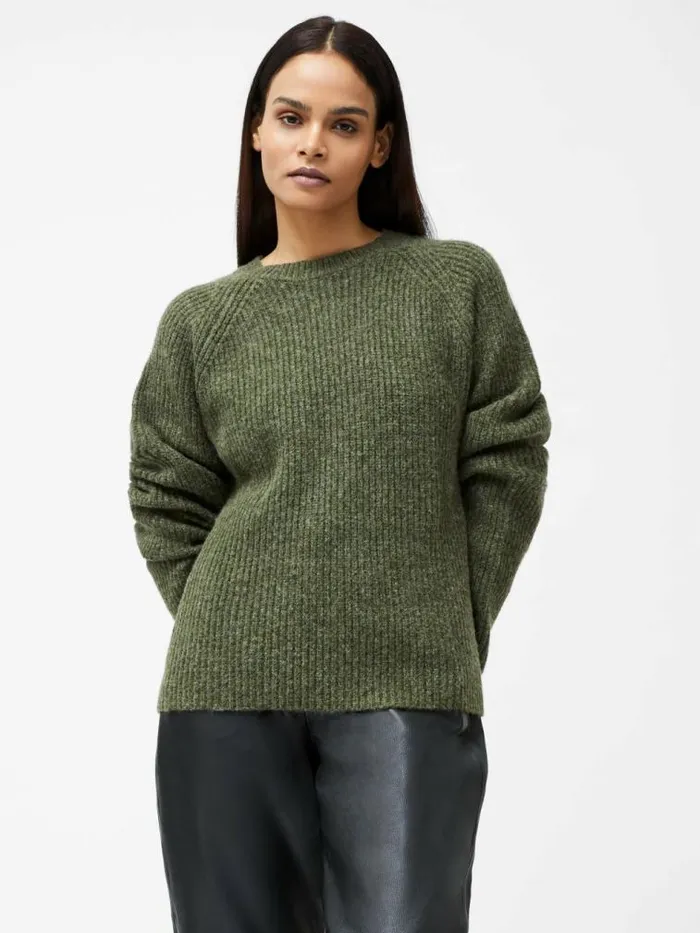 French Connection Raglan Sleeve Jumper Dk Khaki Women Jumpers and Cardigans